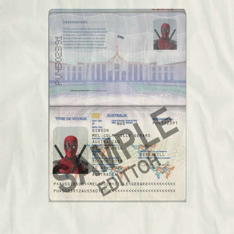 Australia Passport V1 PSD Template