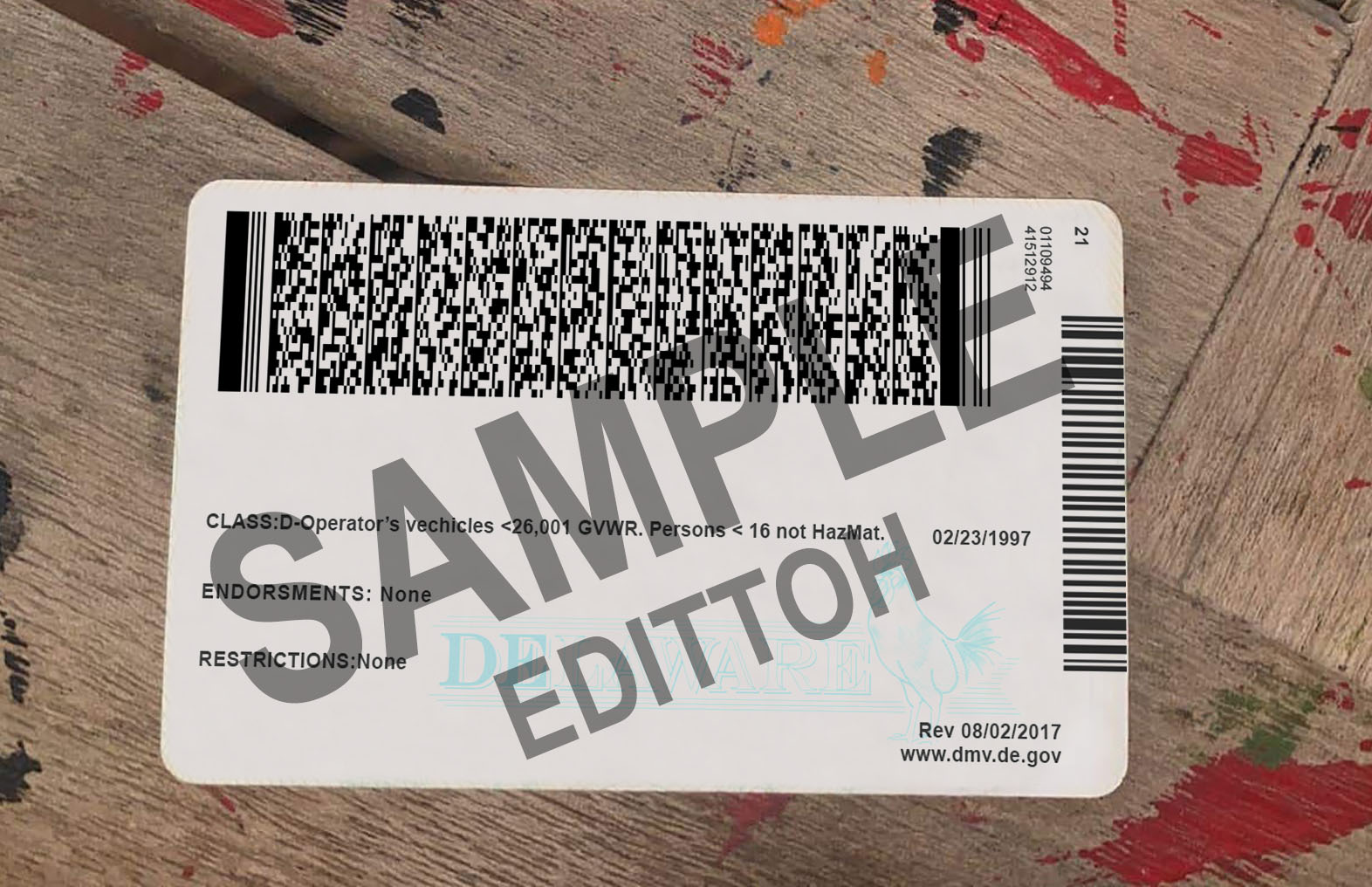 Delaware (DE) Driver's License PSD Template - Image 2