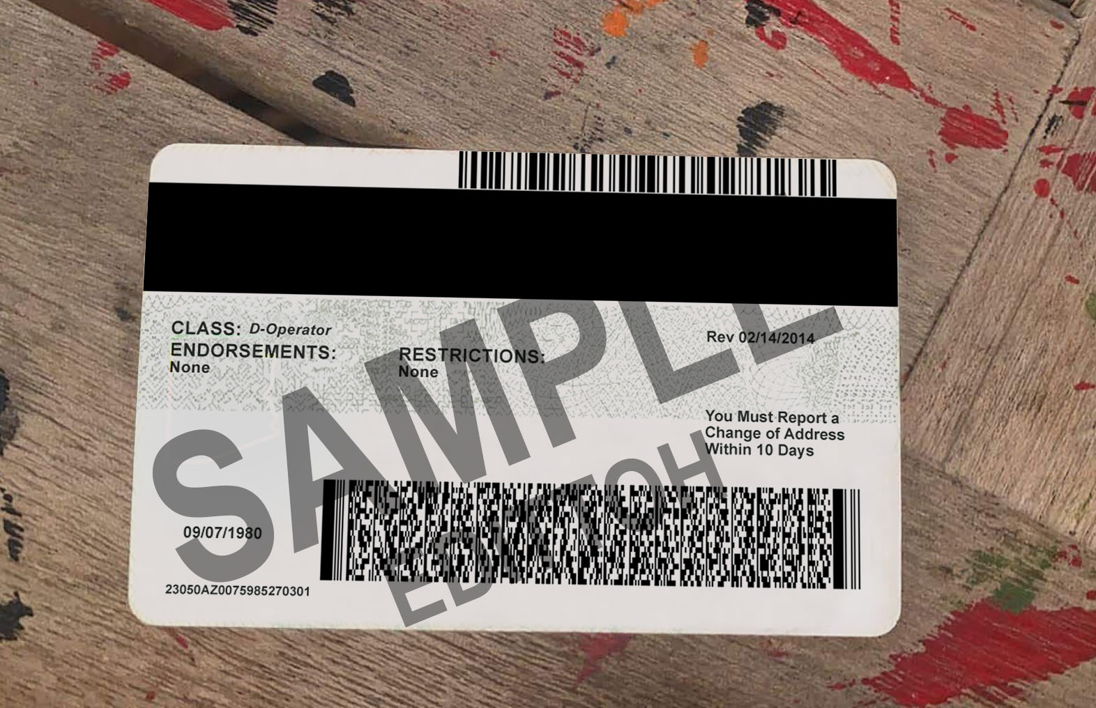 Arizona (AZ) Driver's License PSD Template - Image 2