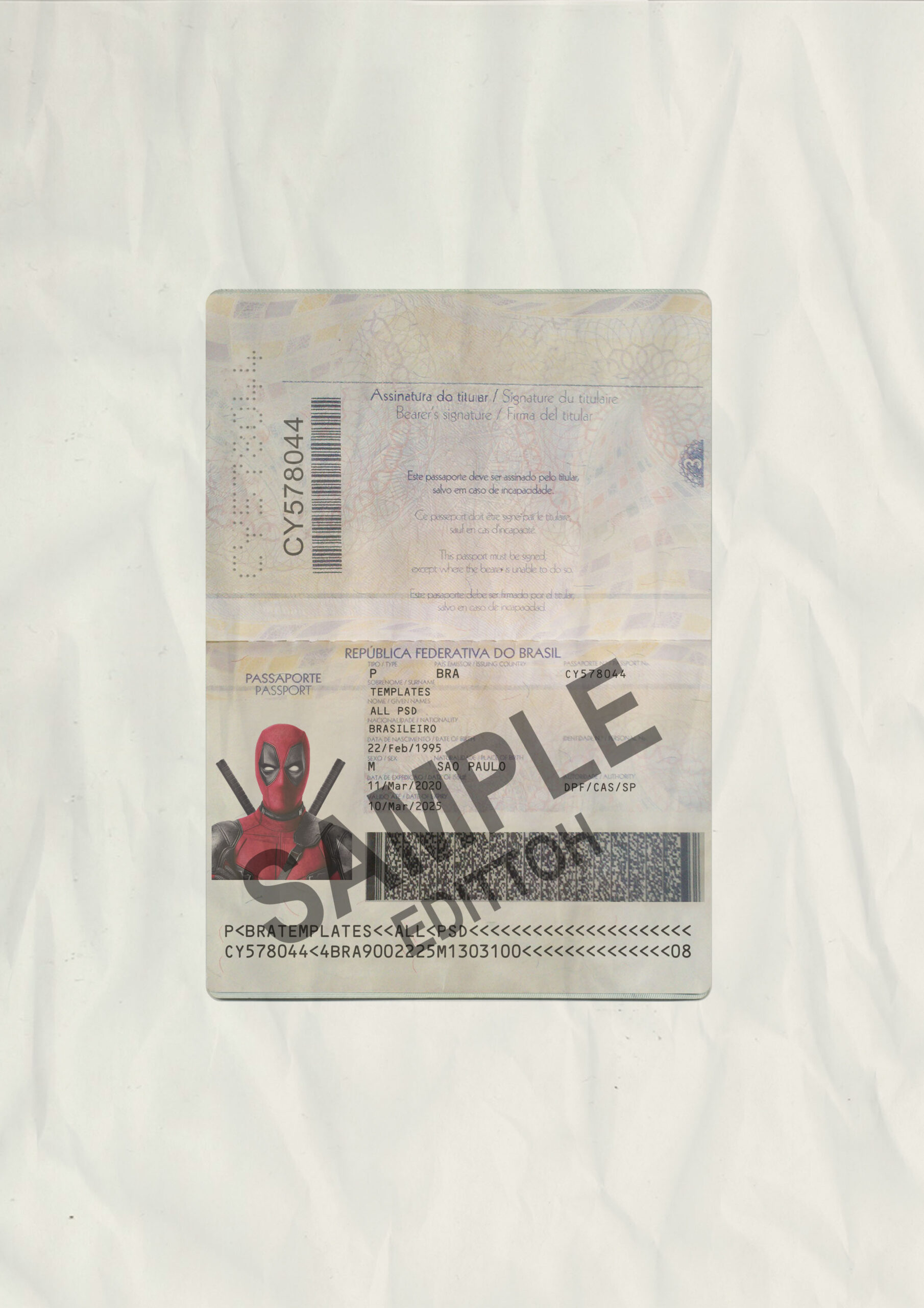 Brazil Passport PSD Template