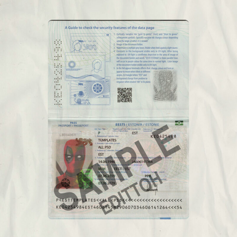 Estonia Passport V1 PSD Template