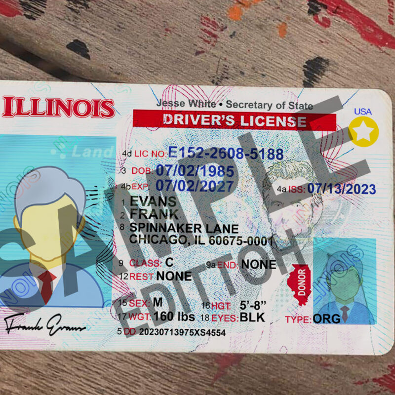 Illinois (IL) Driver's License PSD Template
