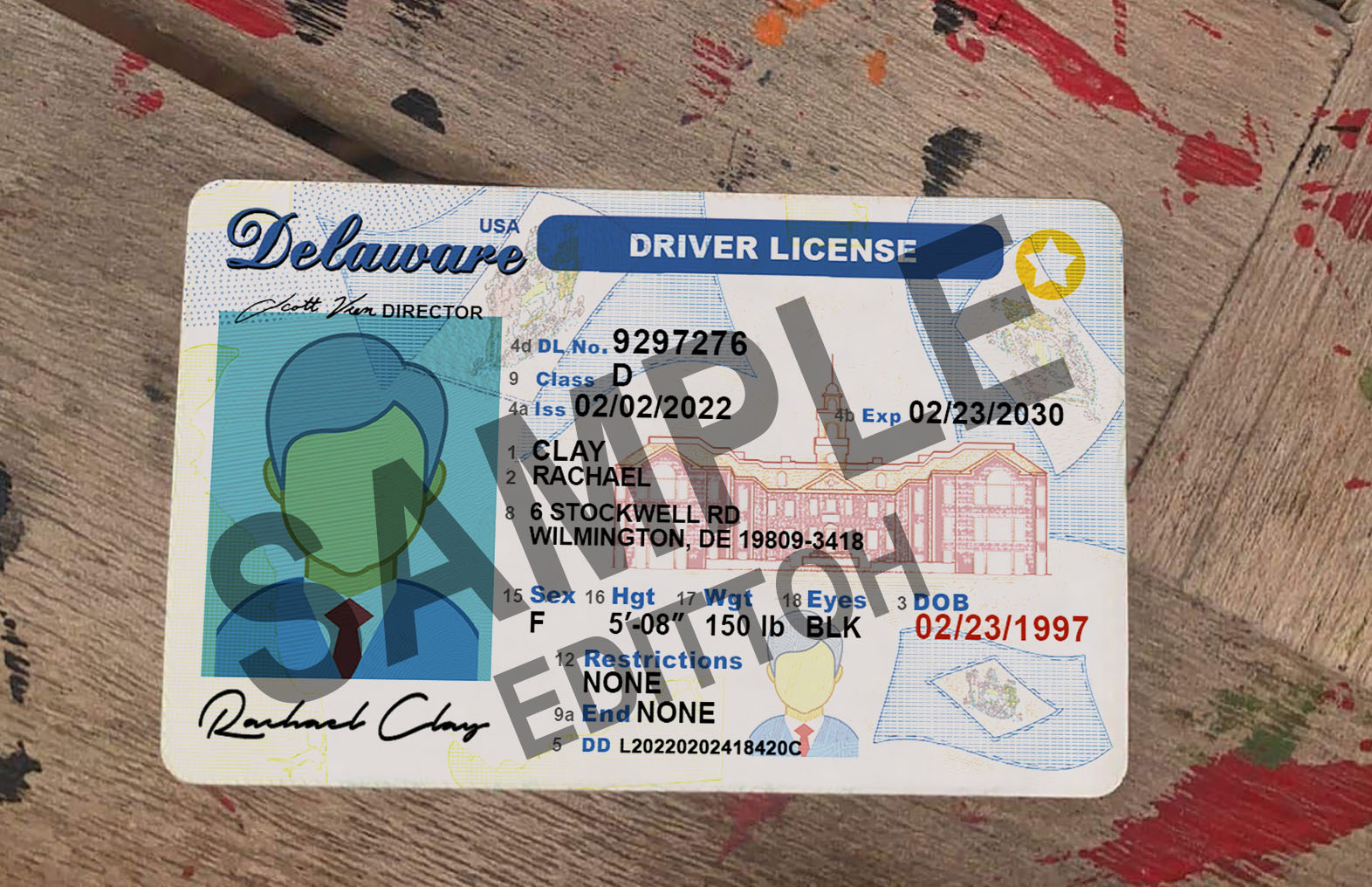 Delaware (DE) Driver's License PSD Template