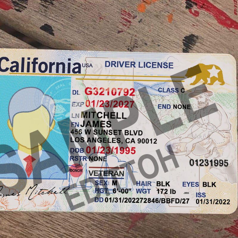 California (CA) Driver's License PSD Template