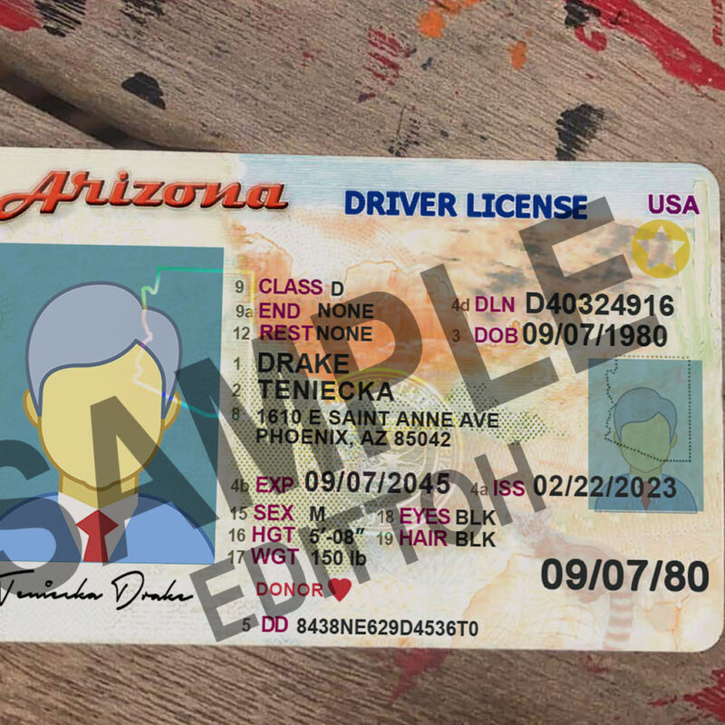 Arizona (AZ) Driver's License PSD Template