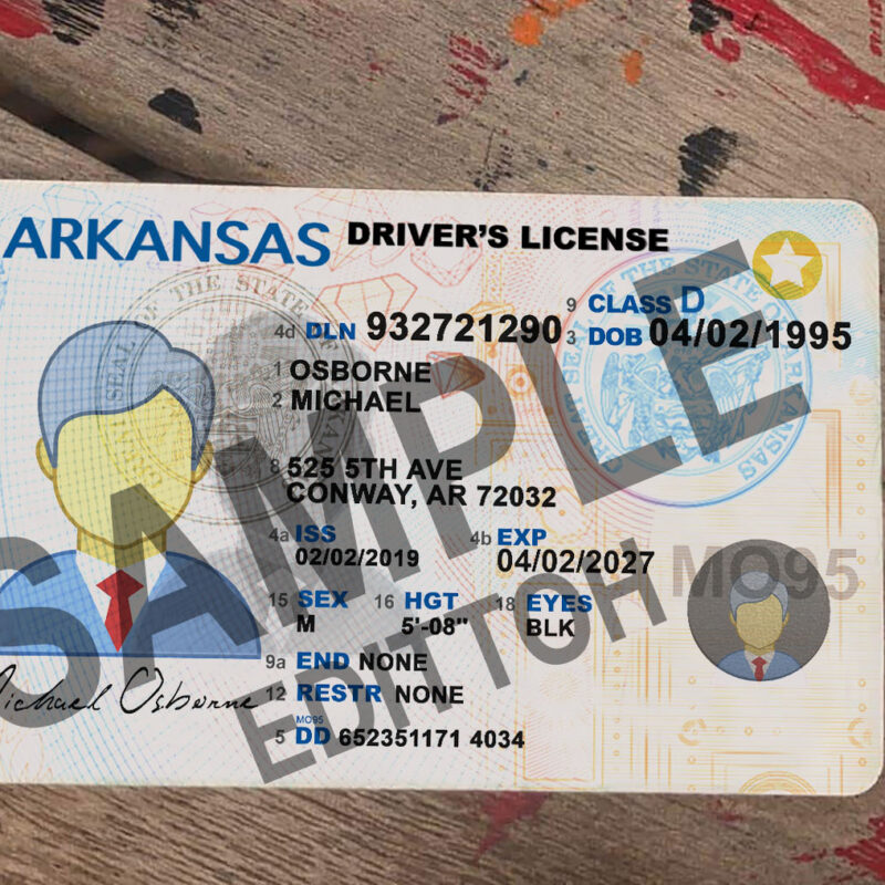 Arkansas (AR) Driver's License PSD Template