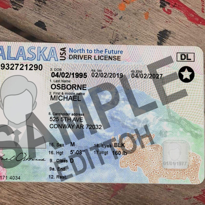 Alaska (AK) Driver's License PSD Template