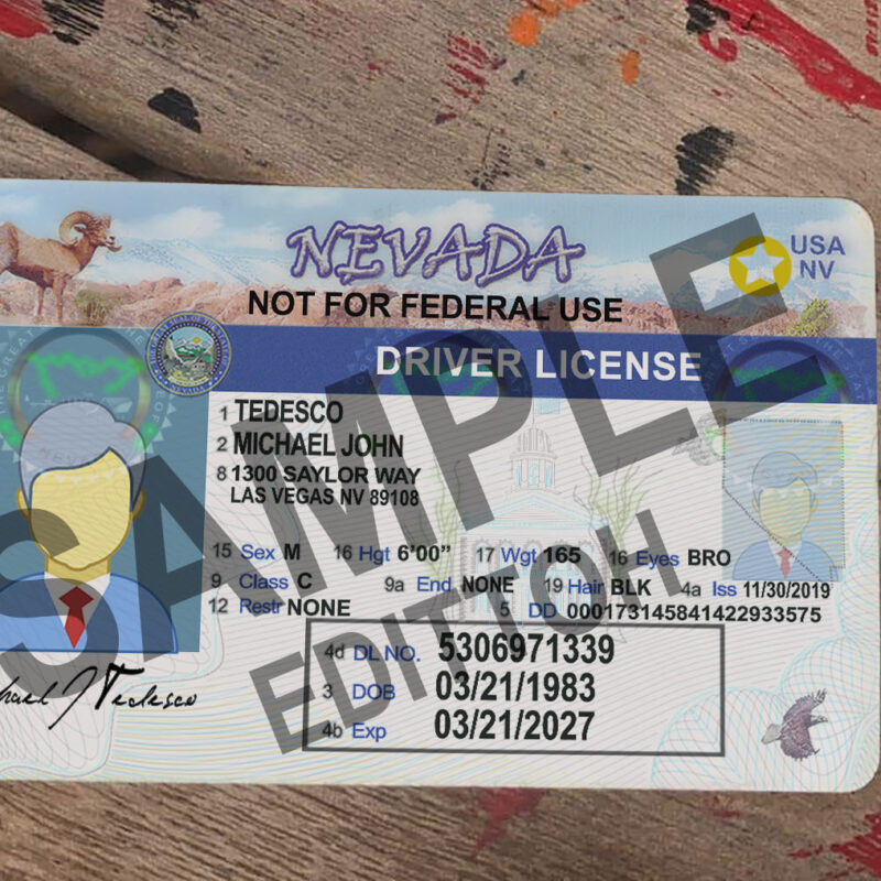 Nevada (NV) Driver's License (2008) PSD Template