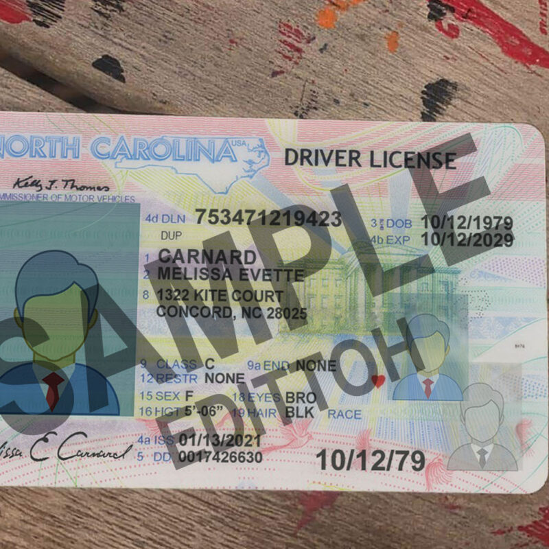 North Carolina (NC) Driver's License PSD Template