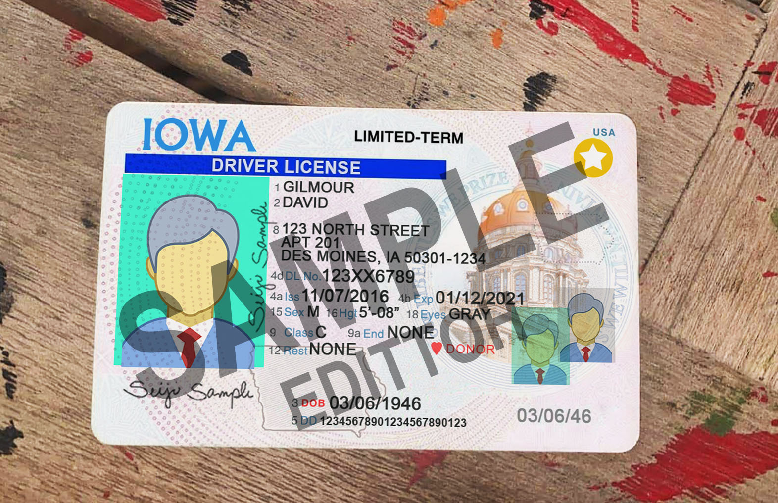 Iowa (IA) Driver's License PSD Template
