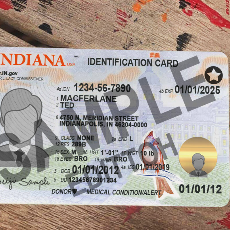 Indiana (IN) Driver's License PSD Template