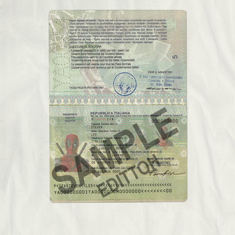 Italy Passport PSD Template