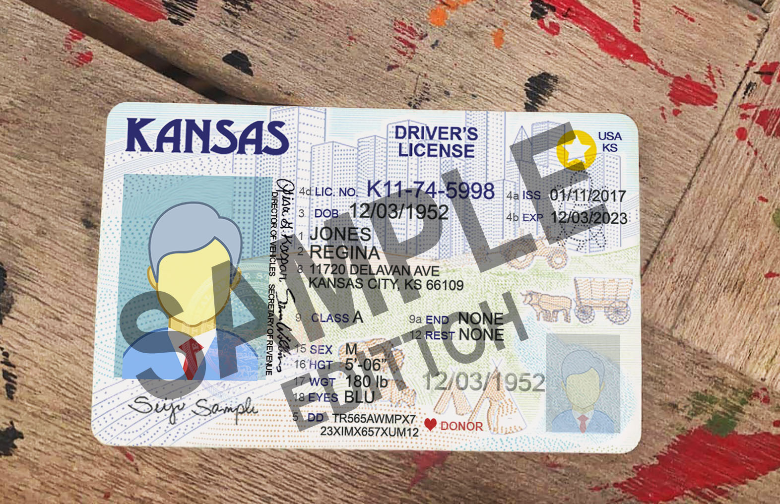 Kansas (KS) Driver's License PSD Template