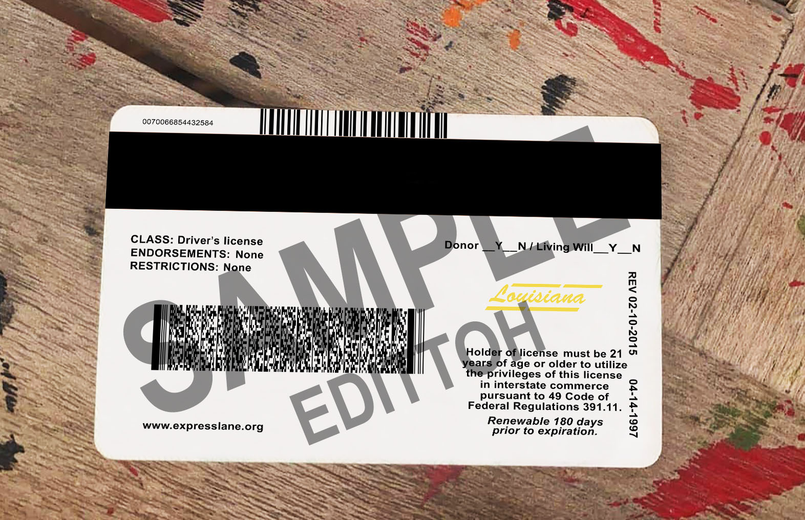 Louisiana (LA) Driver's License PSD Template - Image 2