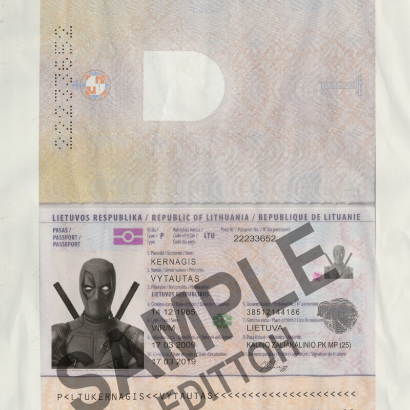 Lithuania Passport PSD Template