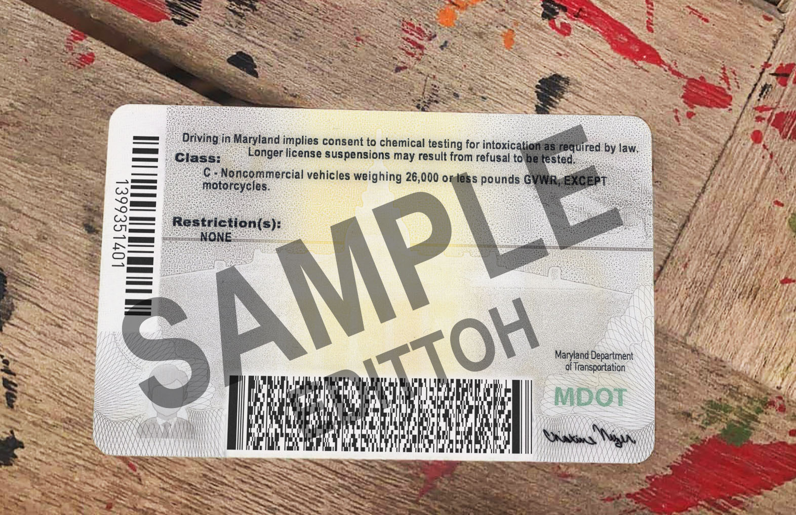 Maryland (MD) Driver's License PSD Template - Image 2