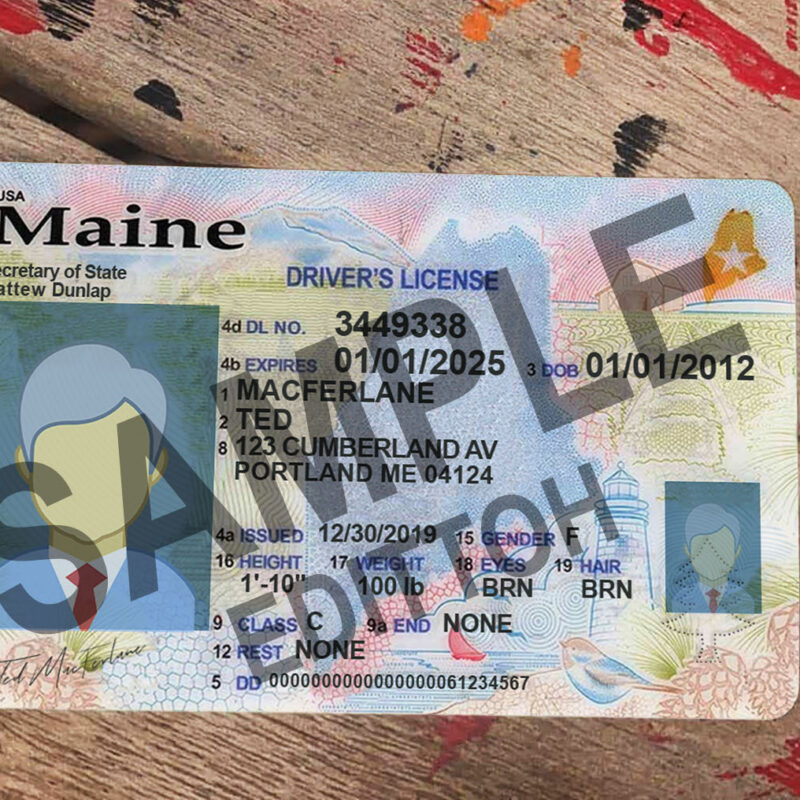Maine (ME) Driver's License PSD Template