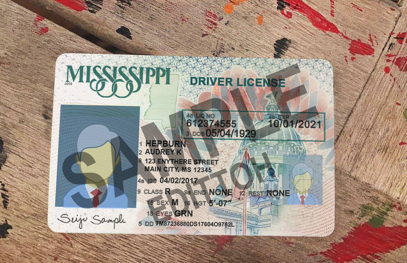 Mississippi (MS) Driver's License PSD Template