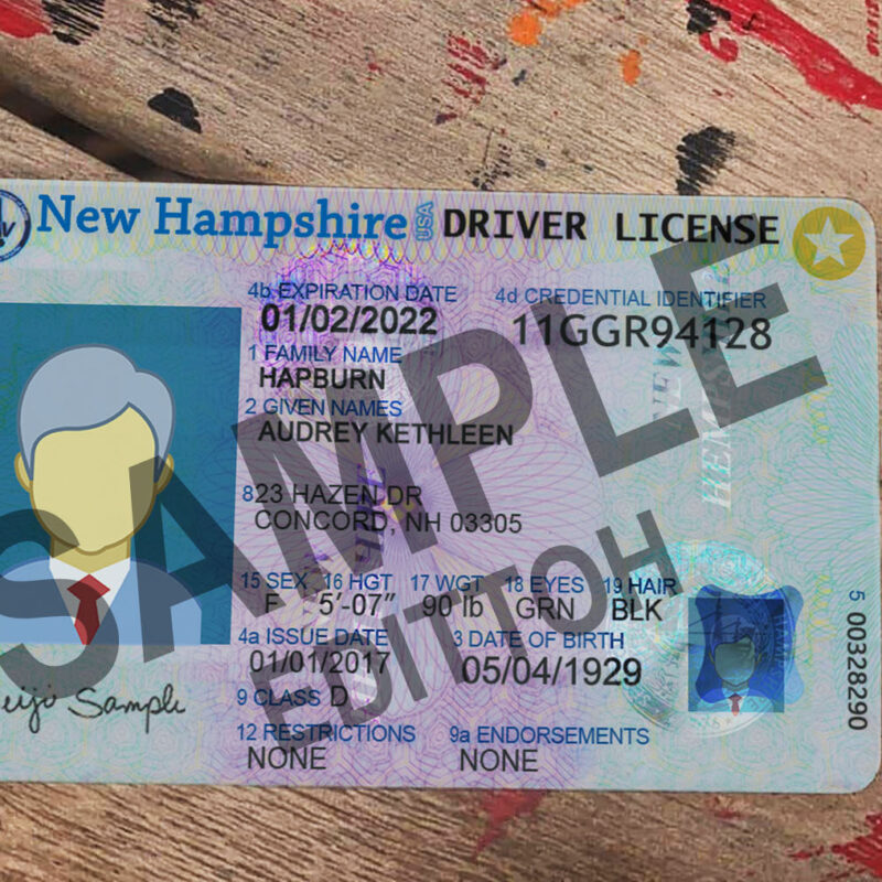 New Hampshire (NH) Driver's License PSD Template