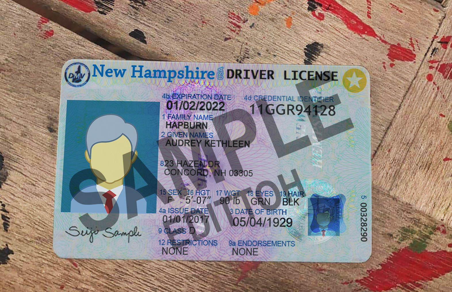 New Hampshire (NH) Driver's License PSD Template