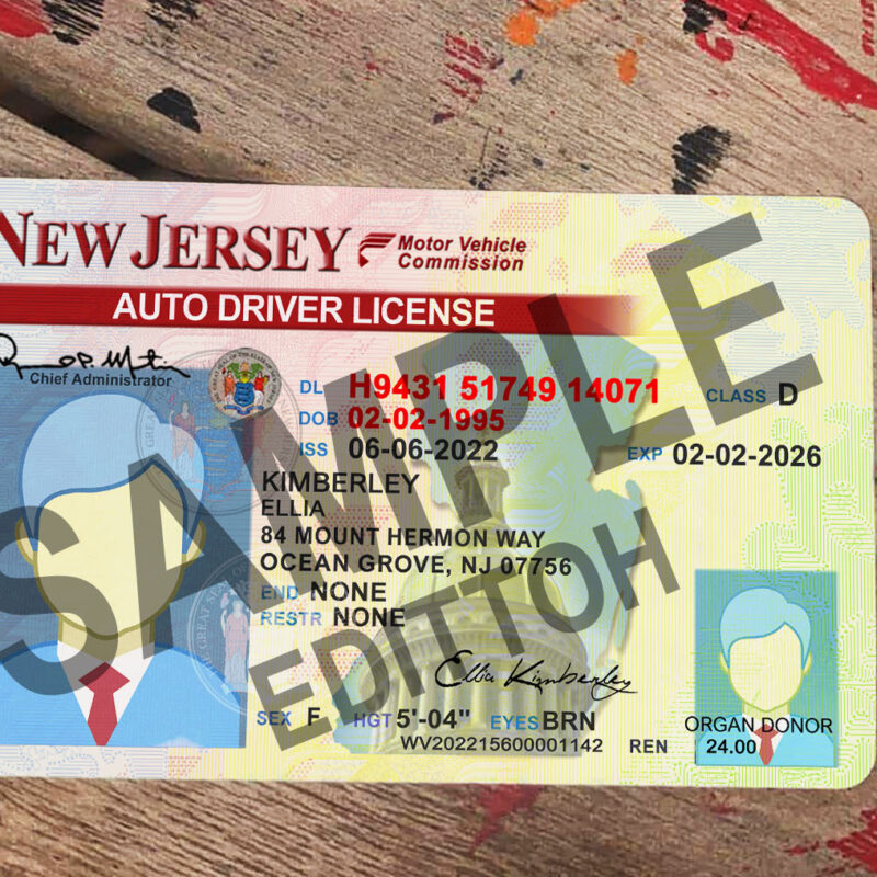 New Jersey (NJ) Driver's License PSD Template