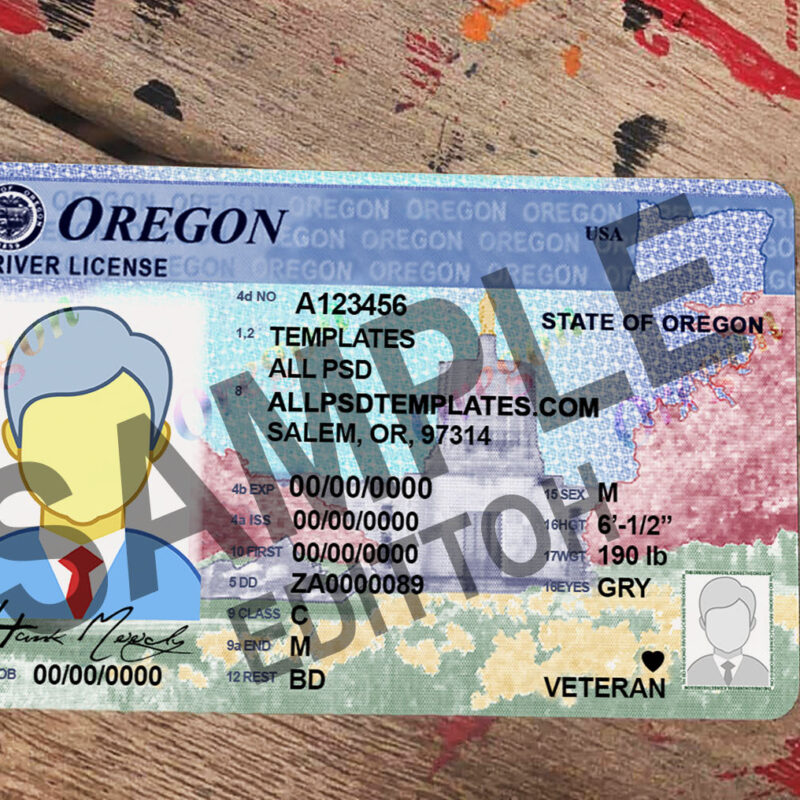Oregon (OR) Driver's License PSD Template