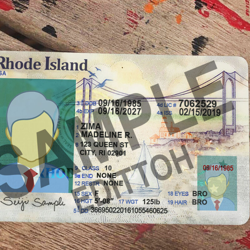 Rhode Island (RI) Driver's License (2016) PSD Template