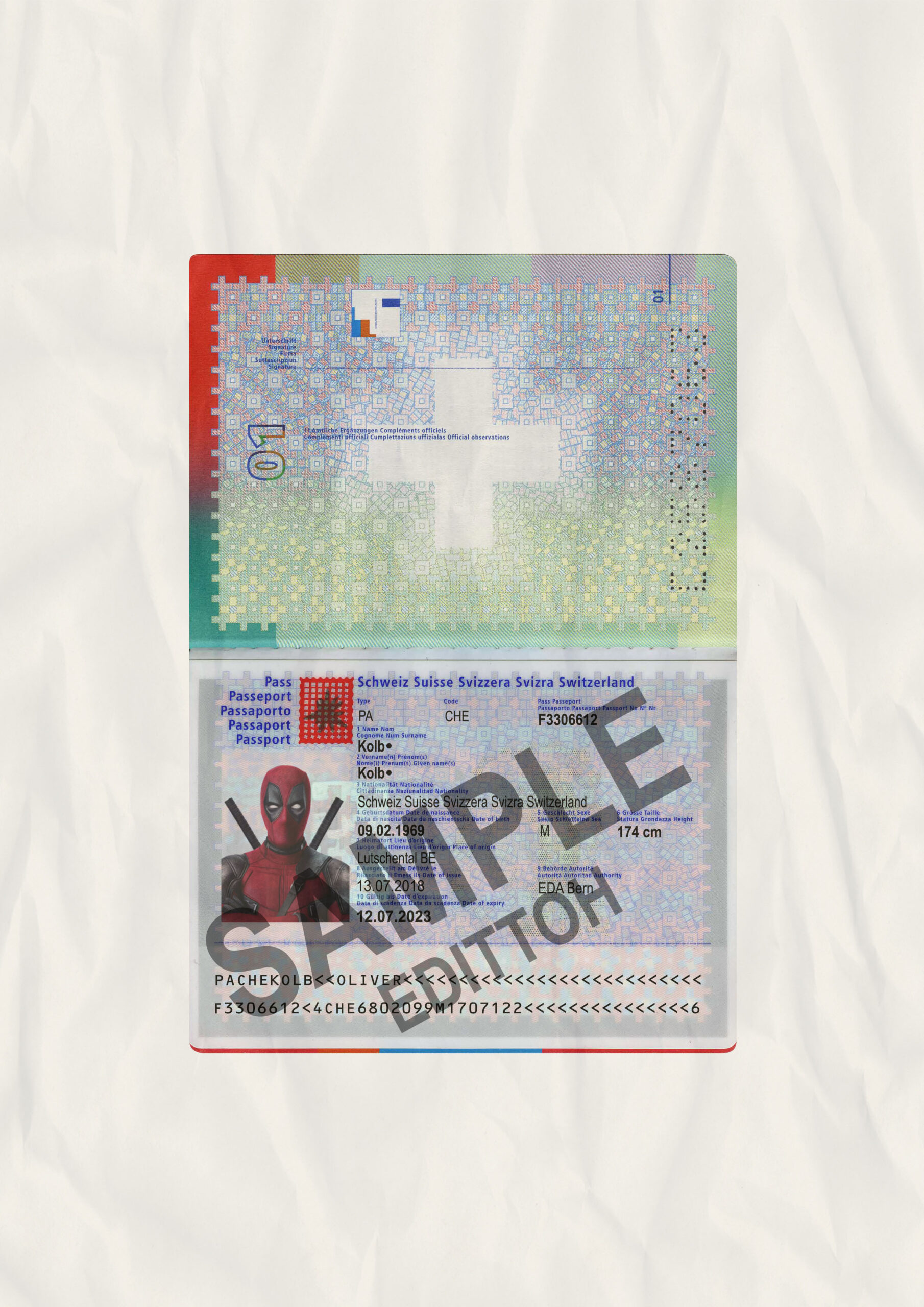 Switzerland Passport PSD Template