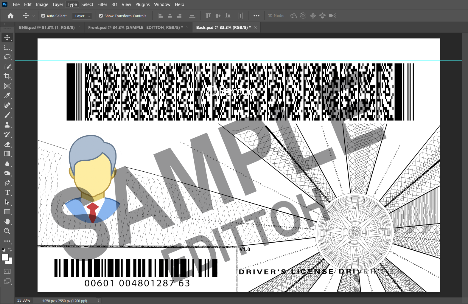 Virginia (VA) Driver's License PSD Template - Image 4