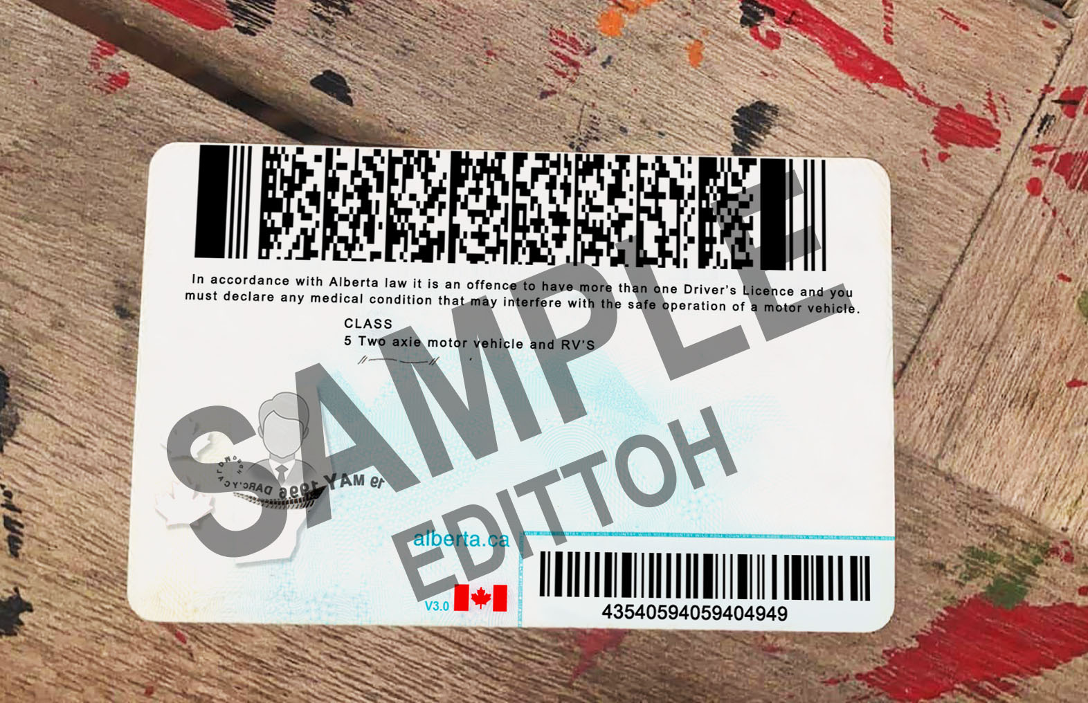 Alberta Driver's License PSD Template - Image 2