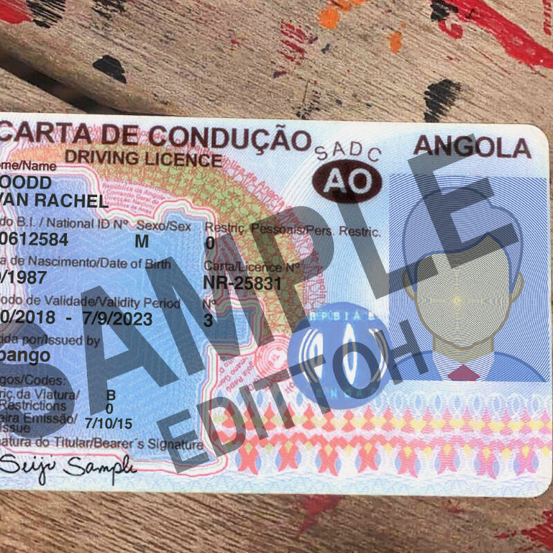 Republic of Angola Driver's License PSD Template