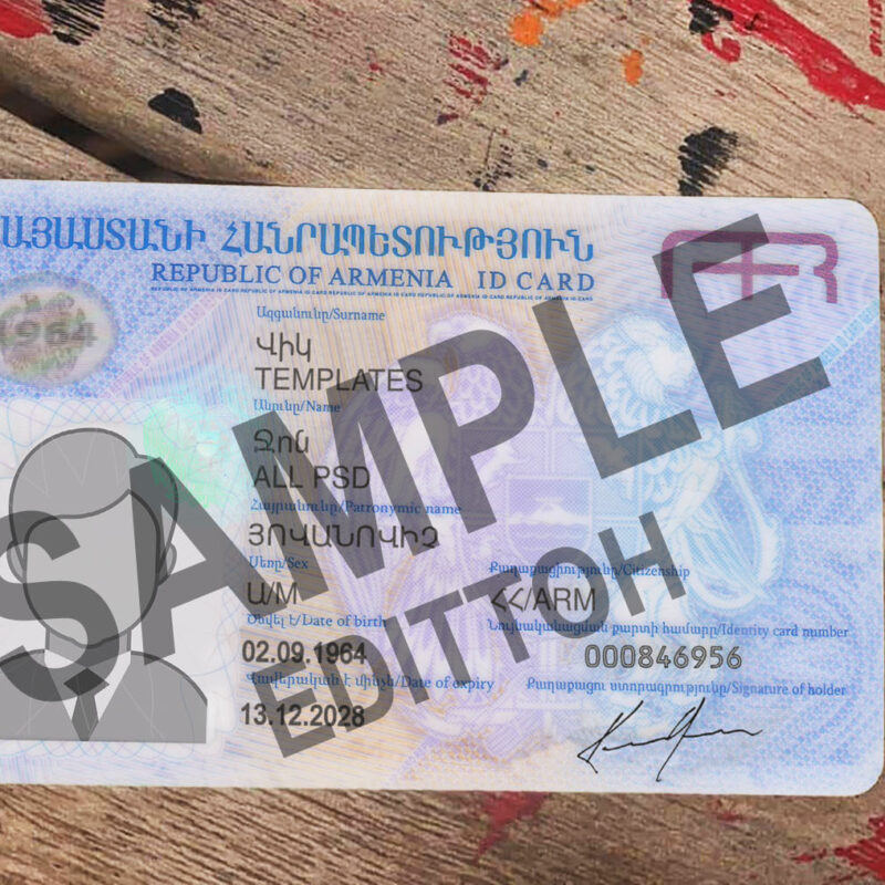 Republic of Armenia ID Card PSD Template