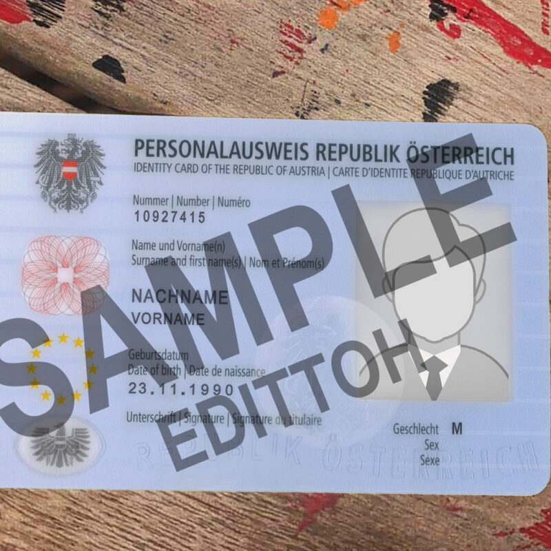 Republic of Austria ID Card PSD Template