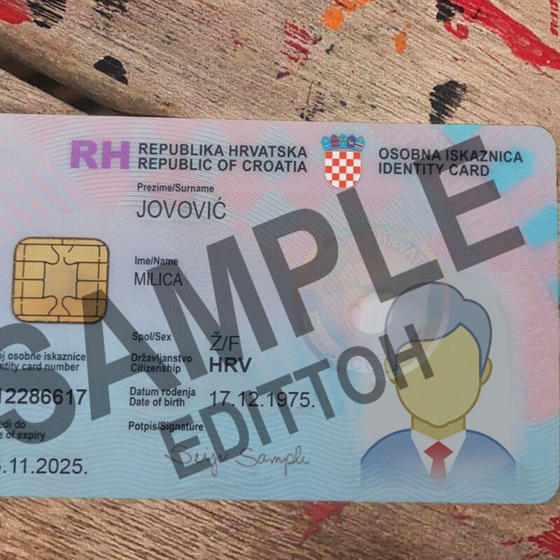 Republic of Croatia ID Card PSD Template