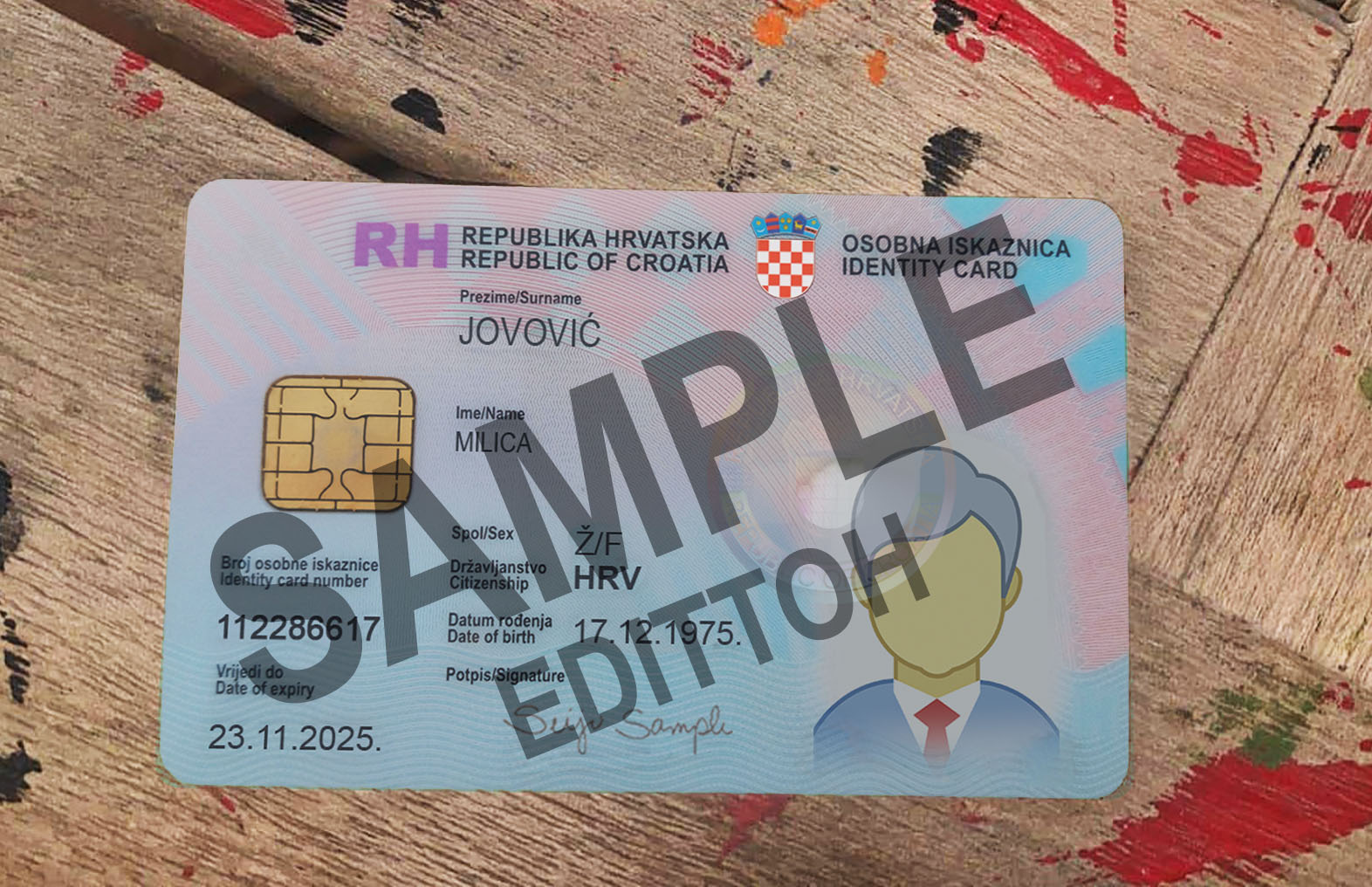 Republic of Croatia ID Card PSD Template