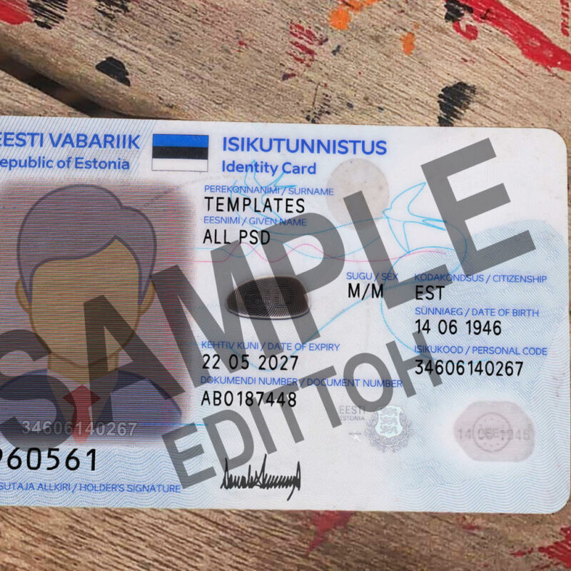 Republic of Estonia V2 ID Card PSD Template