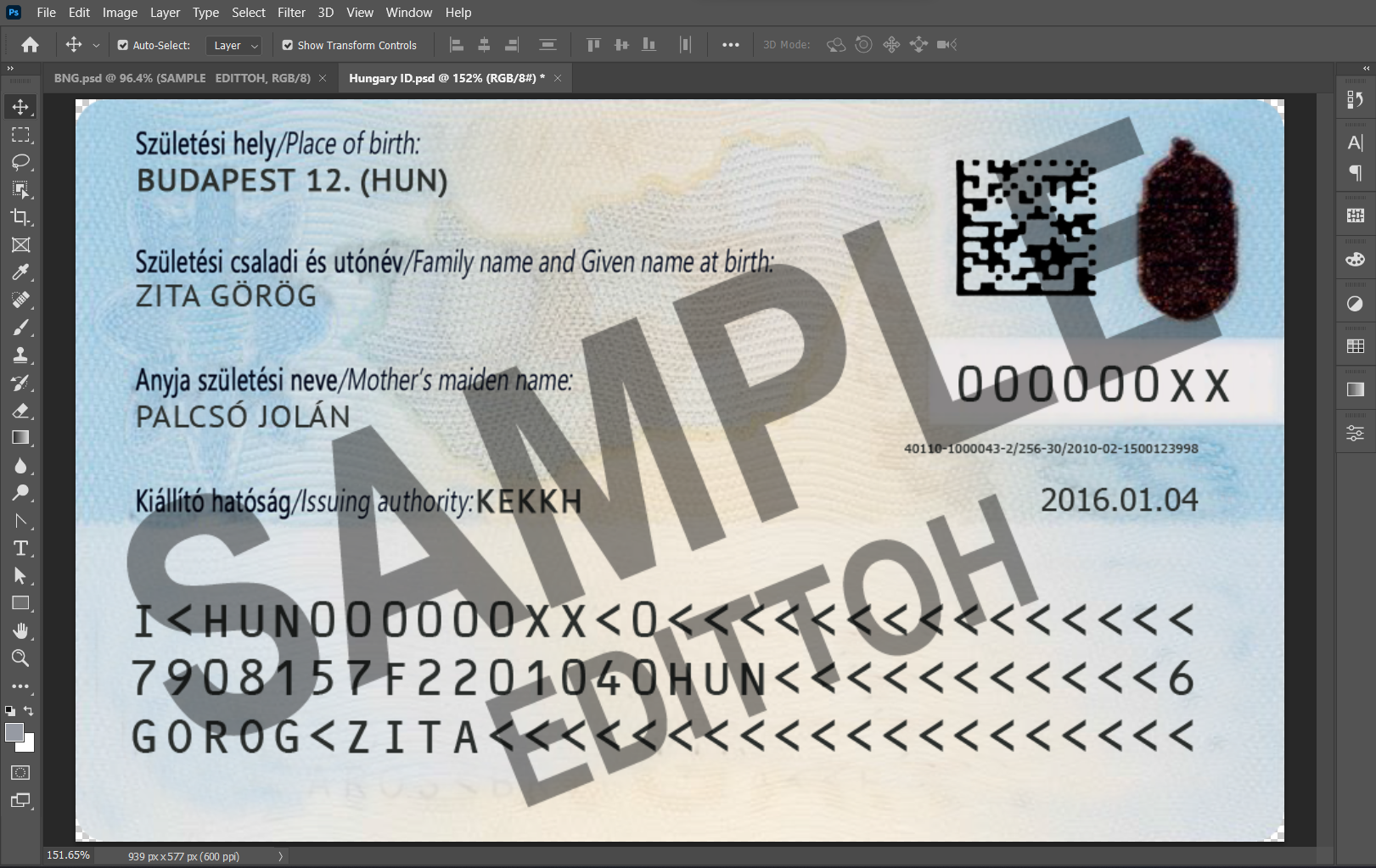 Hungary ID Card PSD Template - Image 4