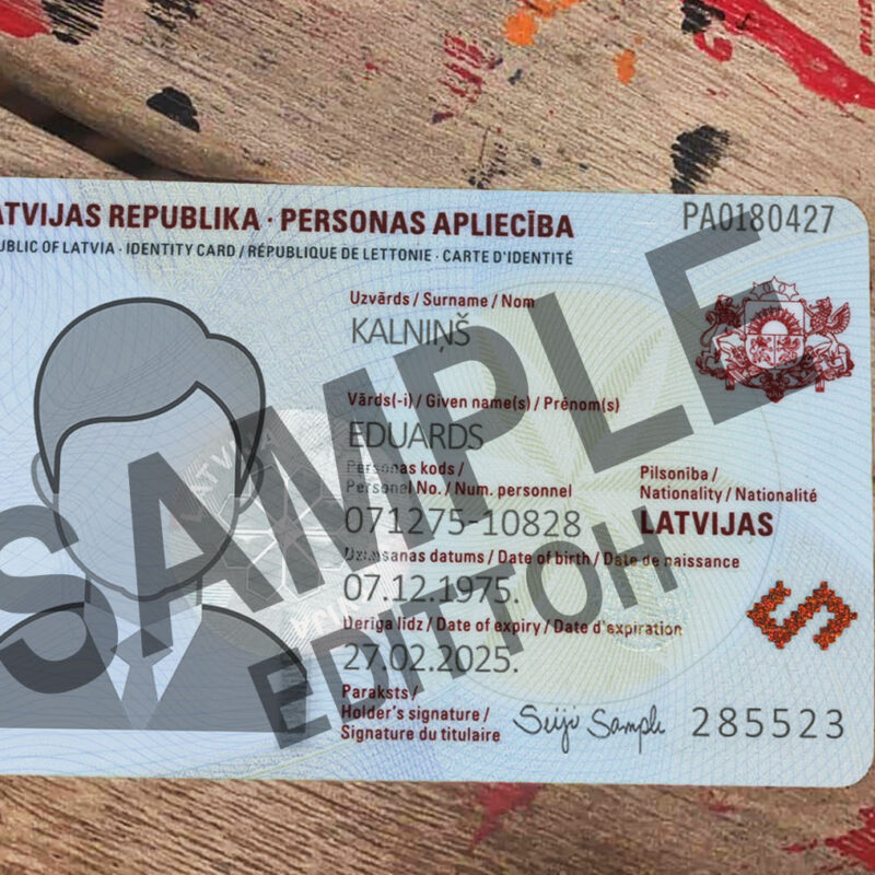 Republic of Latvia ID Card PSD Template