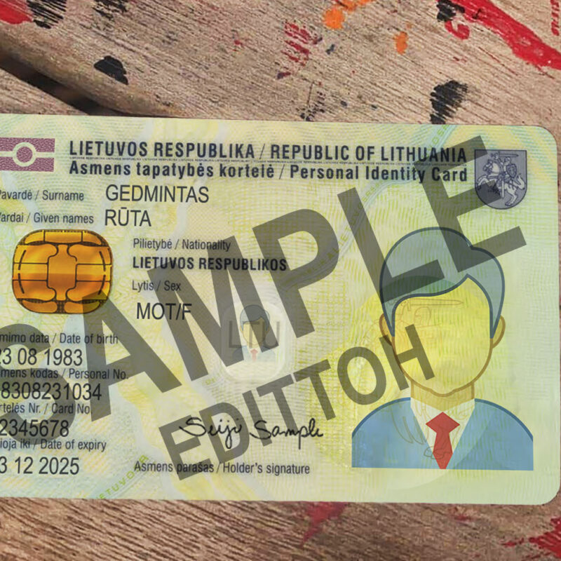 Republic of Lithuania ID Card PSD Template