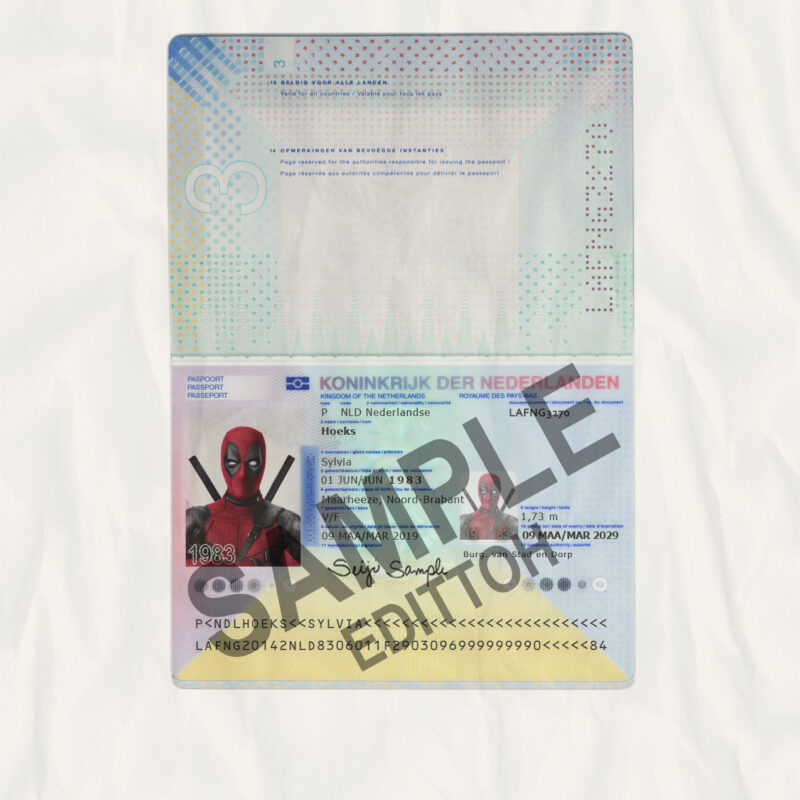 Netherland Passport PSD Template