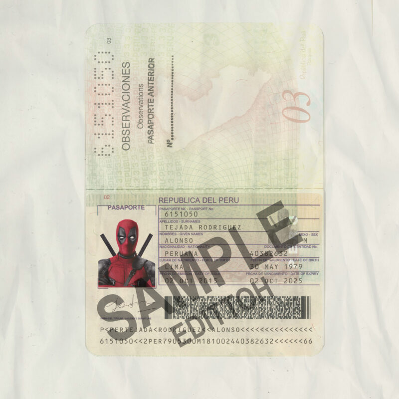 Peru Passport PSD Template