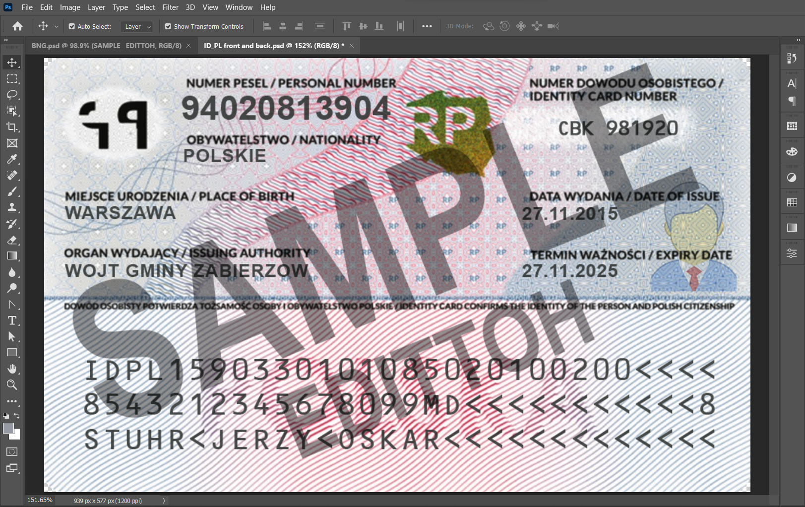 Republic of Poland ID Card PSD Template - Image 4