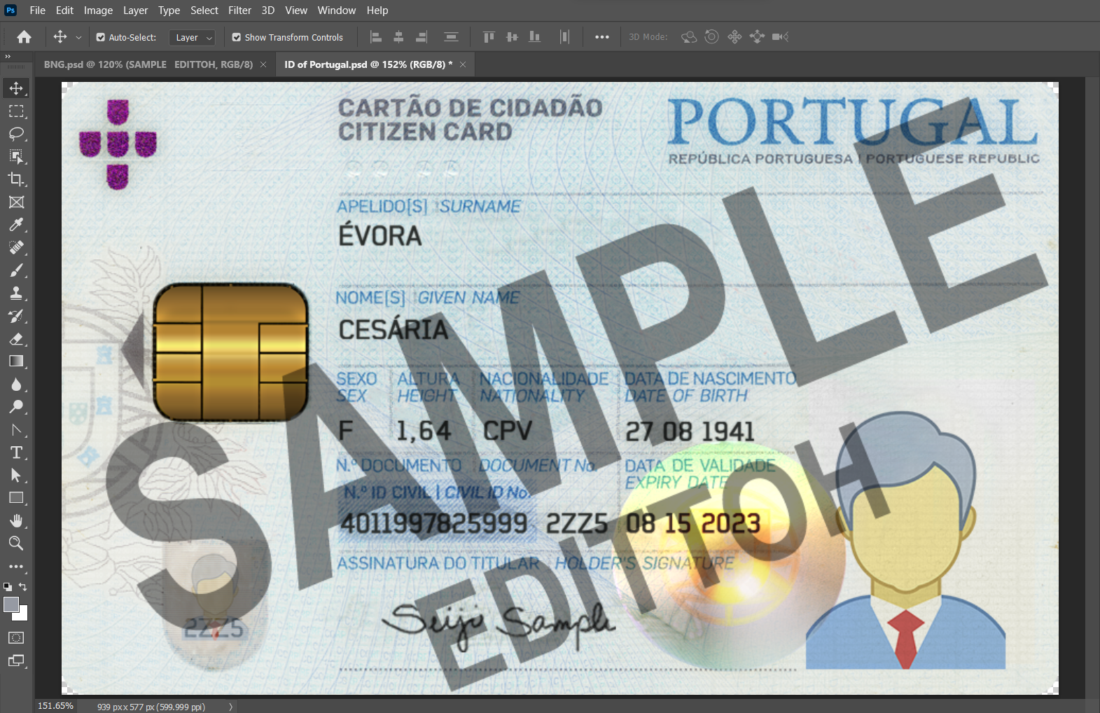 Portugal ID Card PSD Template - Image 3