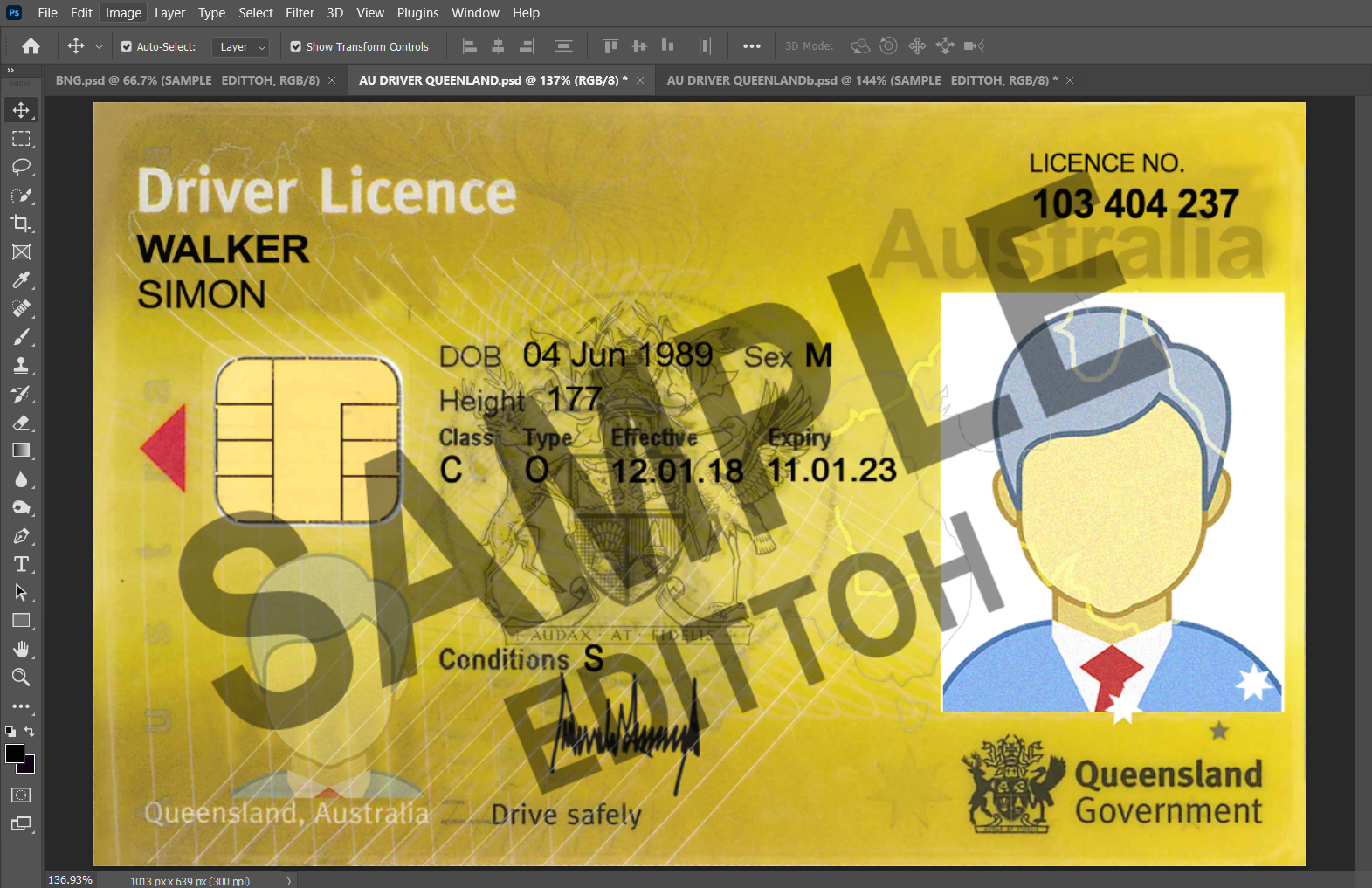 Queensland Driver's License PSD Template - Image 3