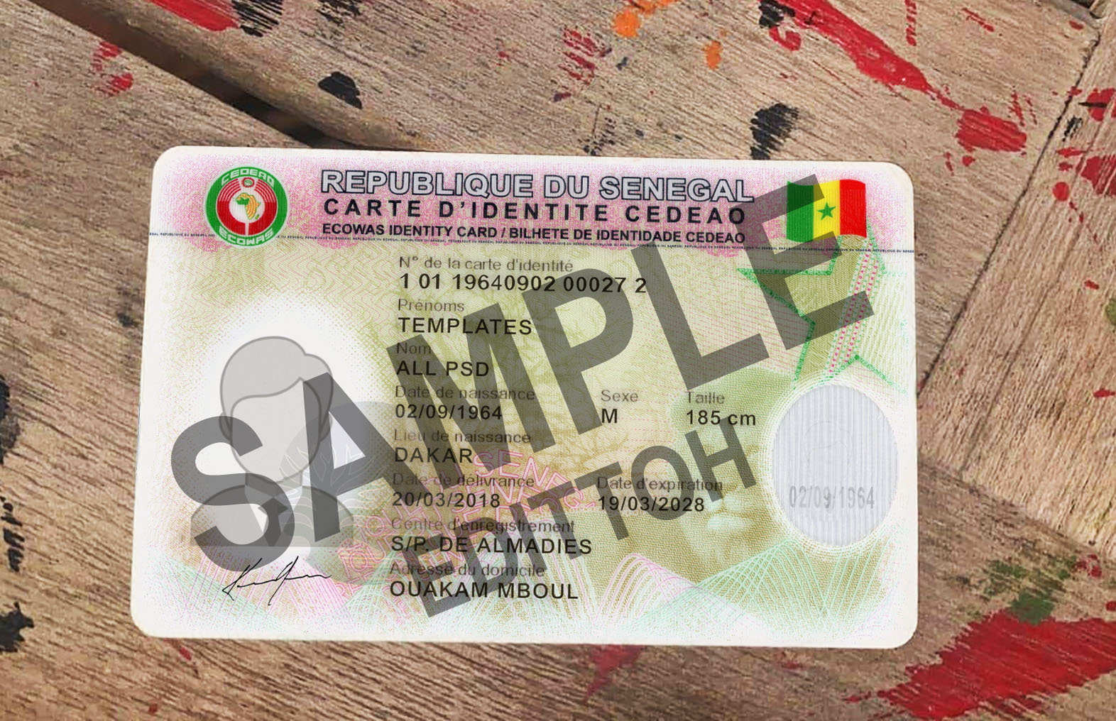 Republic of Senegal ID Card PSD Template