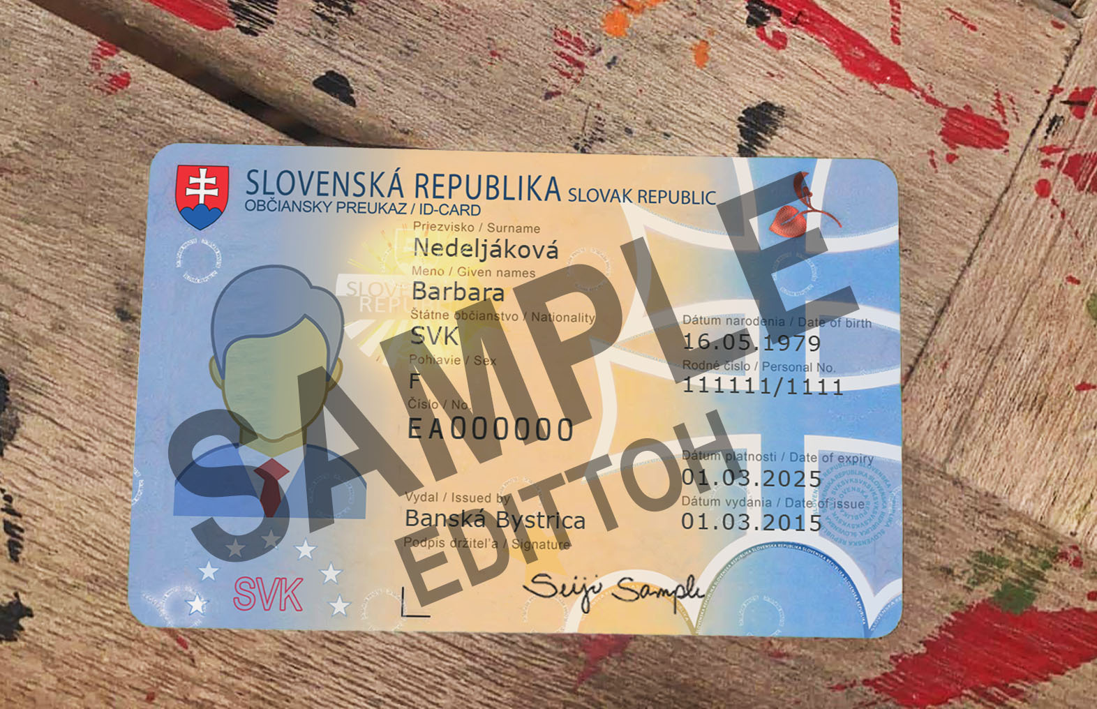 Slovak Republic ID Card PSD Template