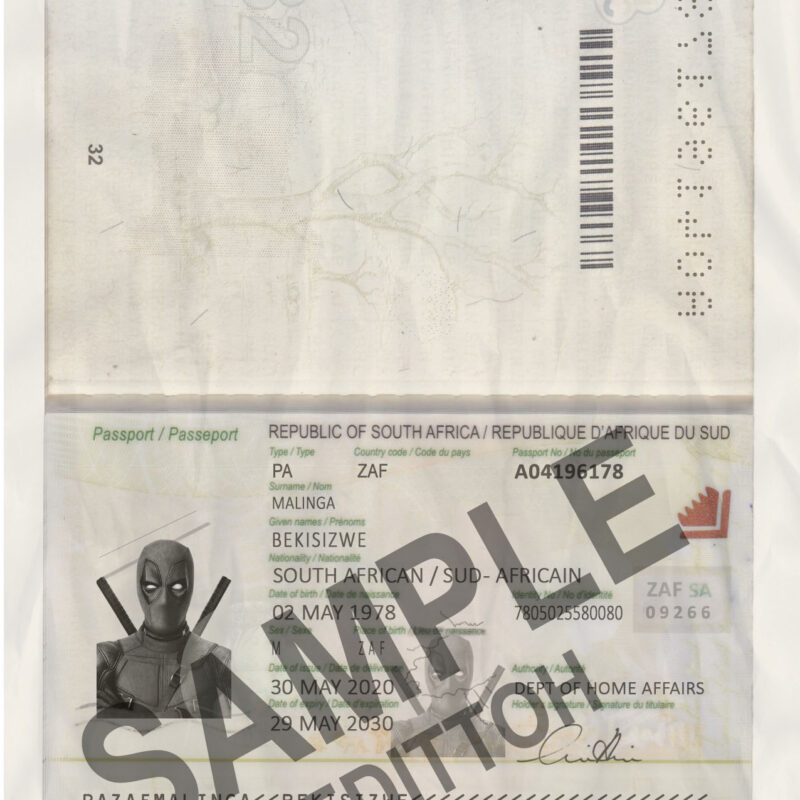 South Africa Passport PSD Template