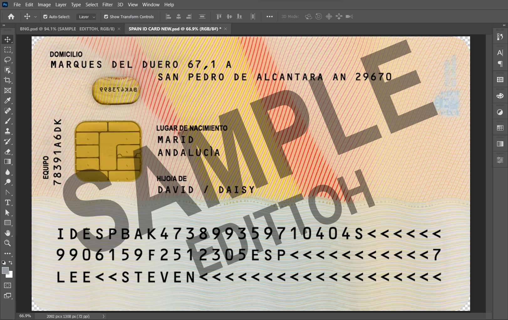 Spain ID Card PSD Template - Image 4