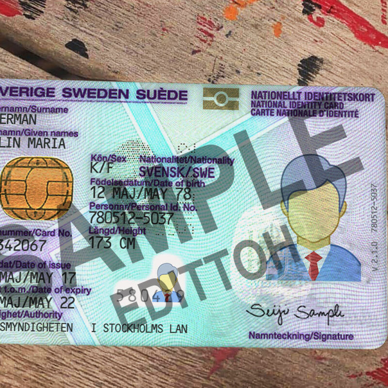 Sweden V1 ID Card PSD Template