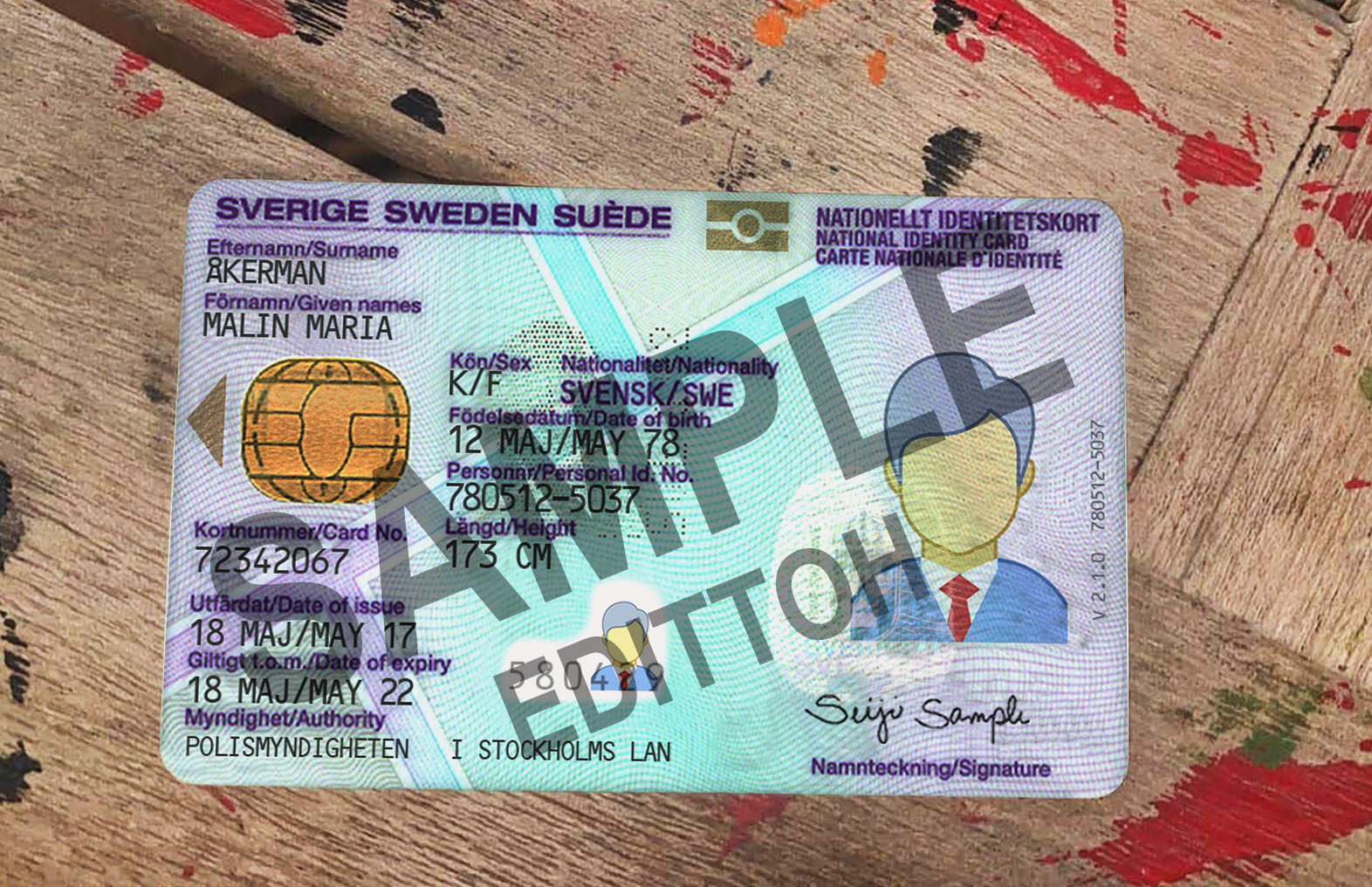 Sweden V1 ID Card PSD Template